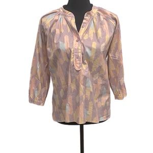 Tucker combo classic blouse in messy makeup print